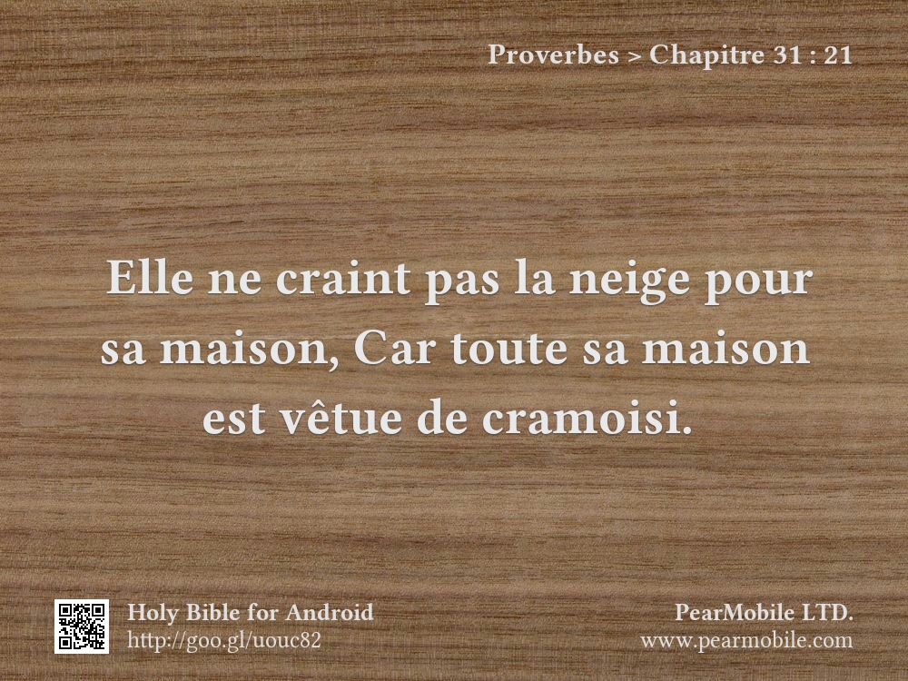 Proverbes, Chapitre 31:21